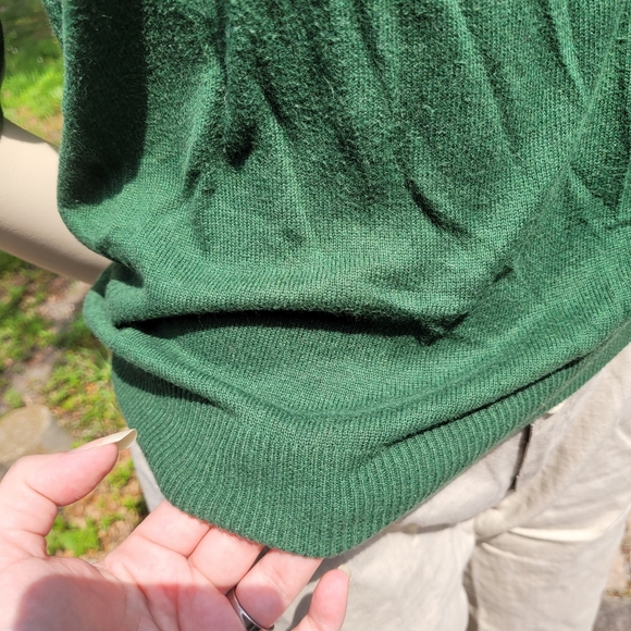 VTG Jillian Nicole 🌿 Stretchy Green Short Bell-Sleeve Sweater/Blouse 🌿 Medium - Picture 6 of 15